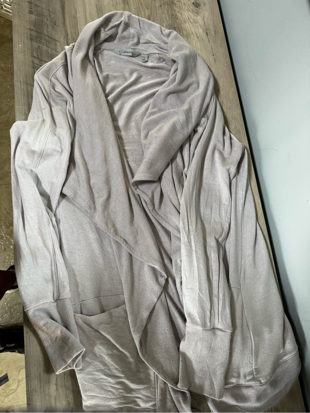 Athleta Gray Draped Open-Front Cardigan - Picture 2 of 11